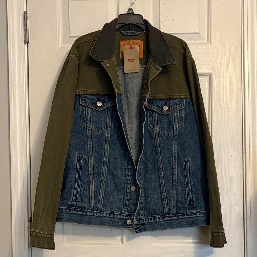 Levi's Men's Olive and Denim Jacket